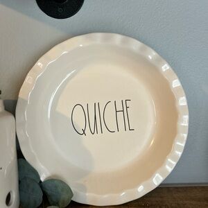 Cream Ceramic Quiche Plate